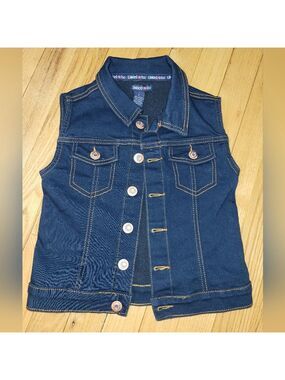 Limited Too Girls 7 Denim Vest - Dark Blue